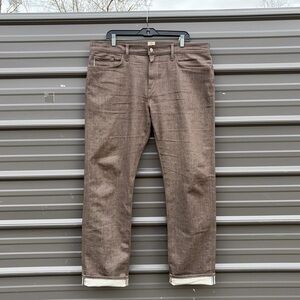 Hiroshi Kato Selvedge Jeans Mens Size 38x33 The Hammer Straight Brown Raw